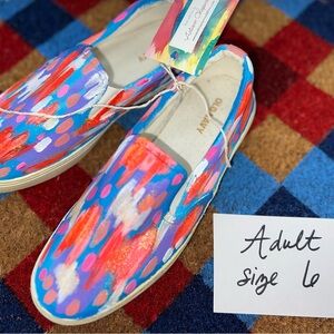 Old Navy Blue and Pink Flats Slip-On Canvas Shoes